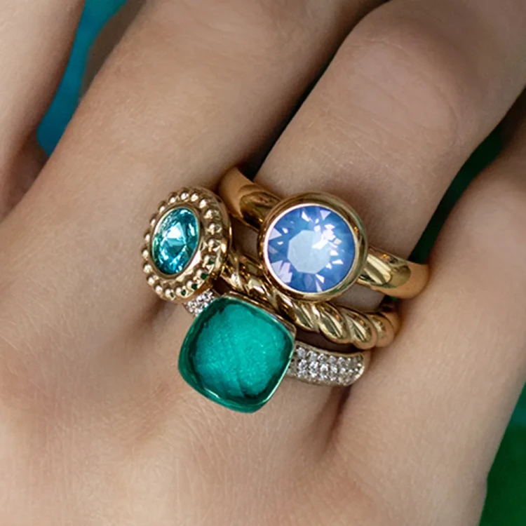 Кольцо Qudo FIRENZE 19 (G) Blue Zircon 107001/40-4601 19