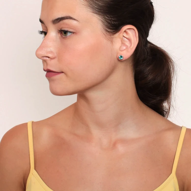 Fiore Luna Пусеты Indicolite SWE298 IN RG