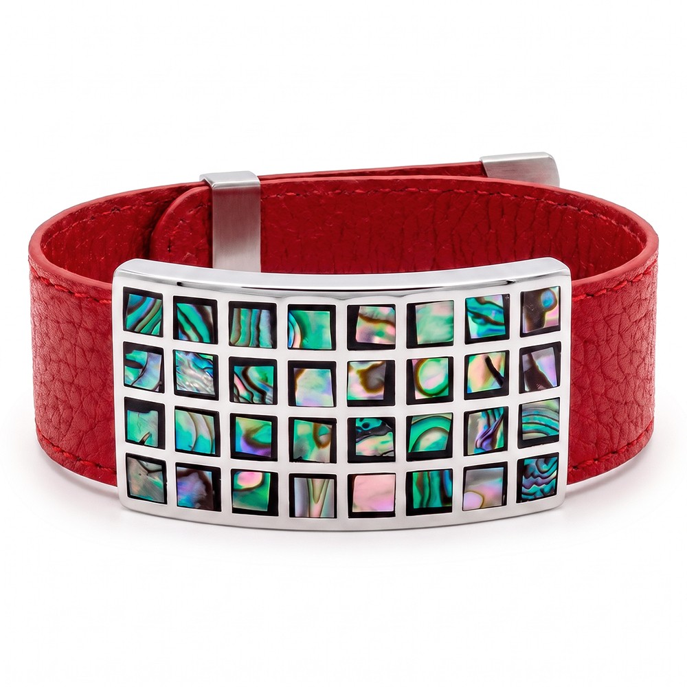 Браслет на красном кожаном ремешке CB01256-9.3 M Fiore Luna