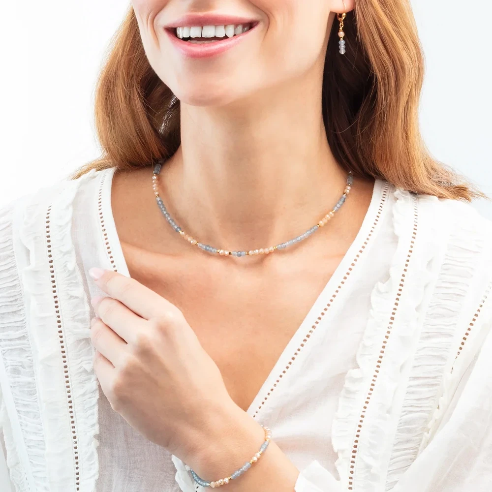 Колье Coeur de Lion Light Blue-Beige 2043/10-0738