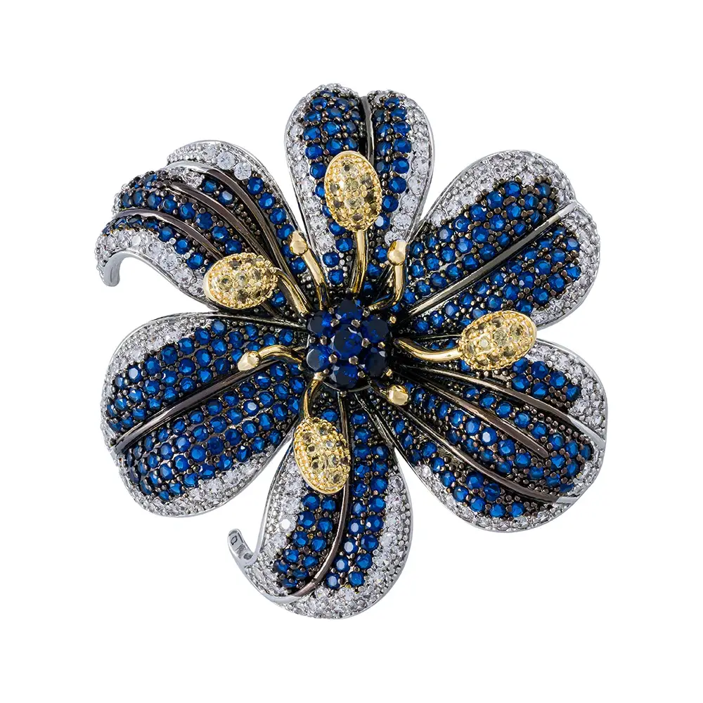 Брошь Fiore Luna ВИОЛА Zircon XR04099H1 BL/S