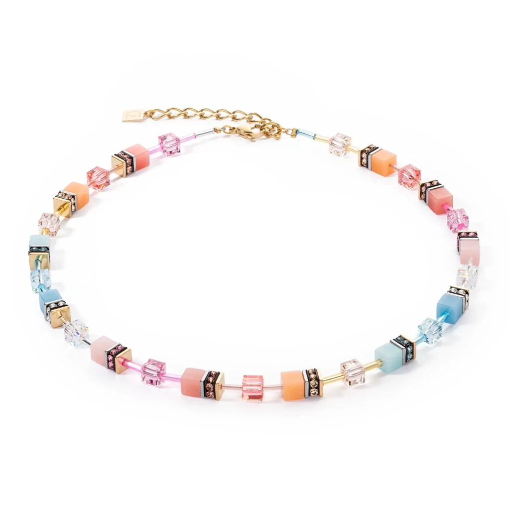 Колье Coeur de Lion  Aqua-Apricot 2838/10-2028