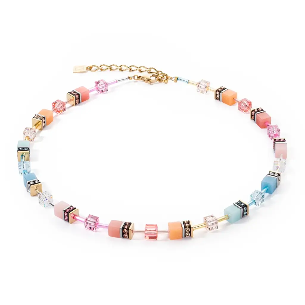 Колье Coeur de Lion  Aqua-Apricot 2838/10-2028