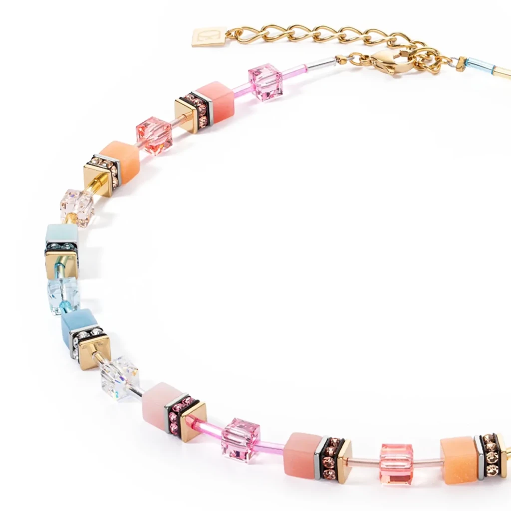 Колье Coeur de Lion  Aqua-Apricot 2838/10-2028