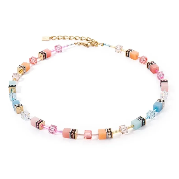 Колье Coeur de Lion  Aqua-Apricot 2838/10-2028