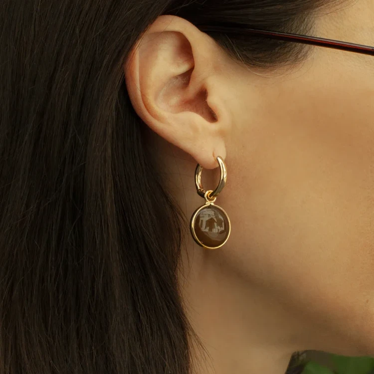 Серьги Fiore Luna TIGER EYE LE1120 BR/G