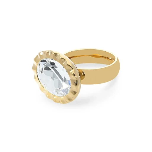 Кольцо Qudo TIVOLA UNICA big (G/P) Crystal 54 686701