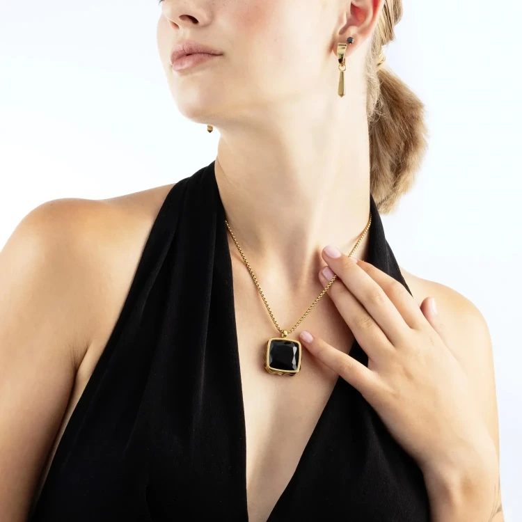 Серьги Coeur de Lion Black-Gold 0207/21-1316