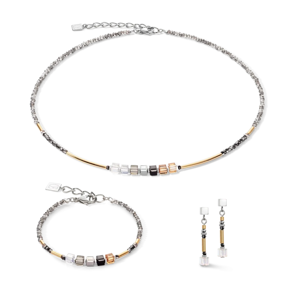 Пусеты Coeur de Lion Grey-Gold 5027/21-1216