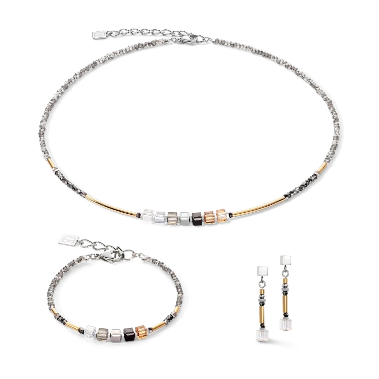 Пусеты Coeur de Lion Grey-Gold 5027/21-1216