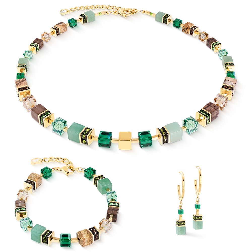 Серьги Coeur de Lion Hoop Green-Gold 3039/21-0516