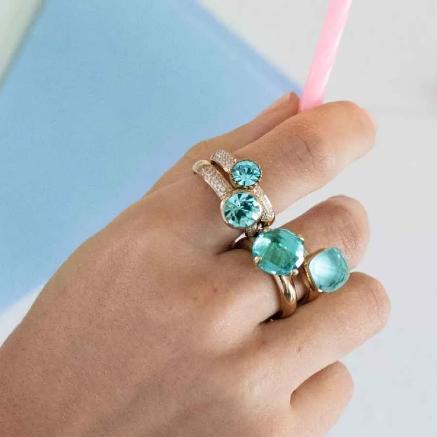 Кольцо Qudo Firenze soft aqua 18 мм 613730 BL/RG