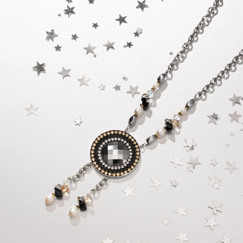 Колье Coeur de Lion Black-Crystal 1134/10-1318