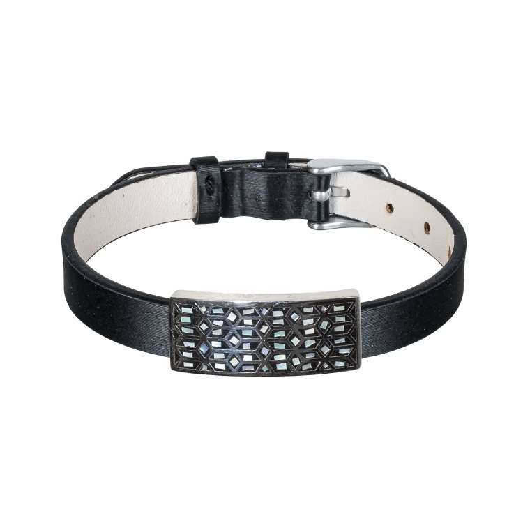Браслет Fiora Luna на кожаном черном ремешке CB03209-2A S
