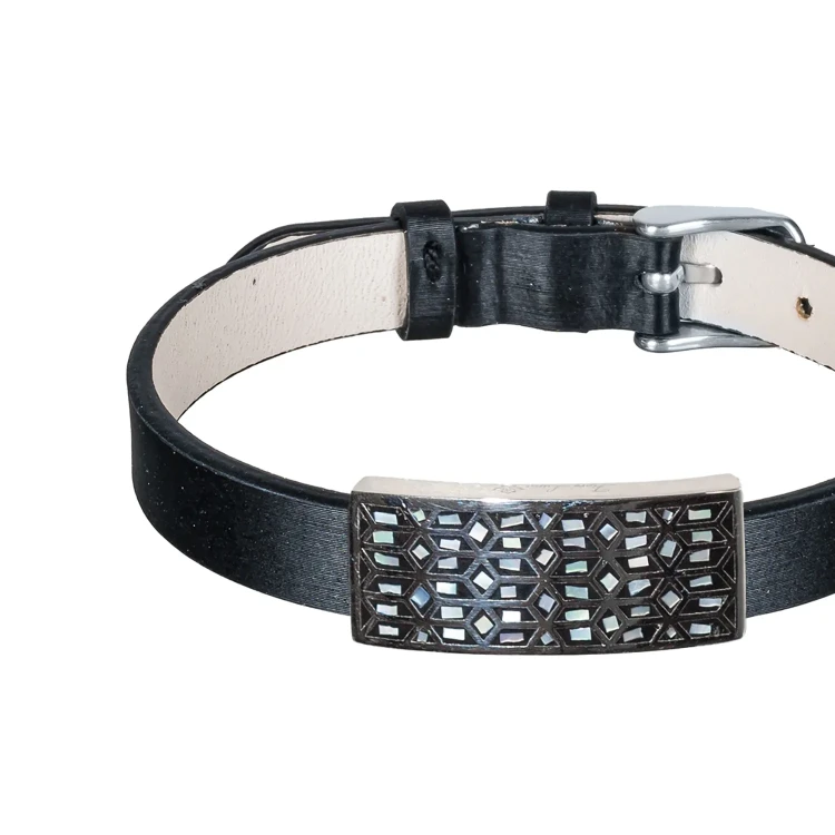 Браслет Fiora Luna на кожаном черном ремешке CB03209-2A S