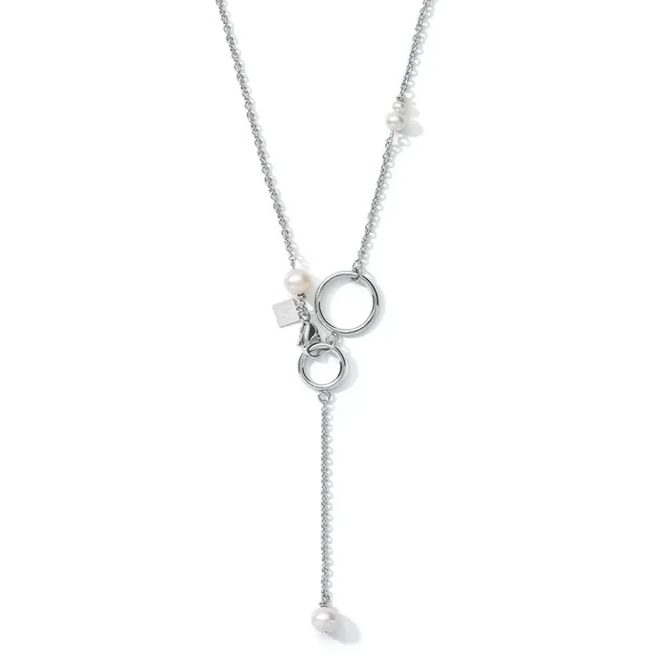 Колье Coeur de Lion Y Chain & Ring White-Silver 1103/10-1417