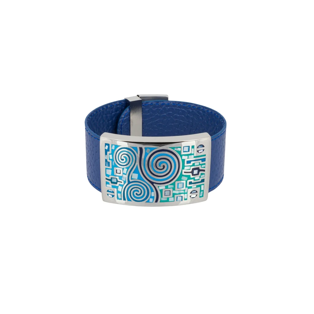 Браслет Fiore Luna на кожаном синем ремешке CB01319-8 BL/S