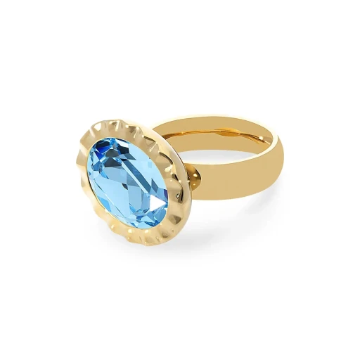 Кольцо Qudo TIVOLA UNICA big (G/P) Aquamarine 60 686515