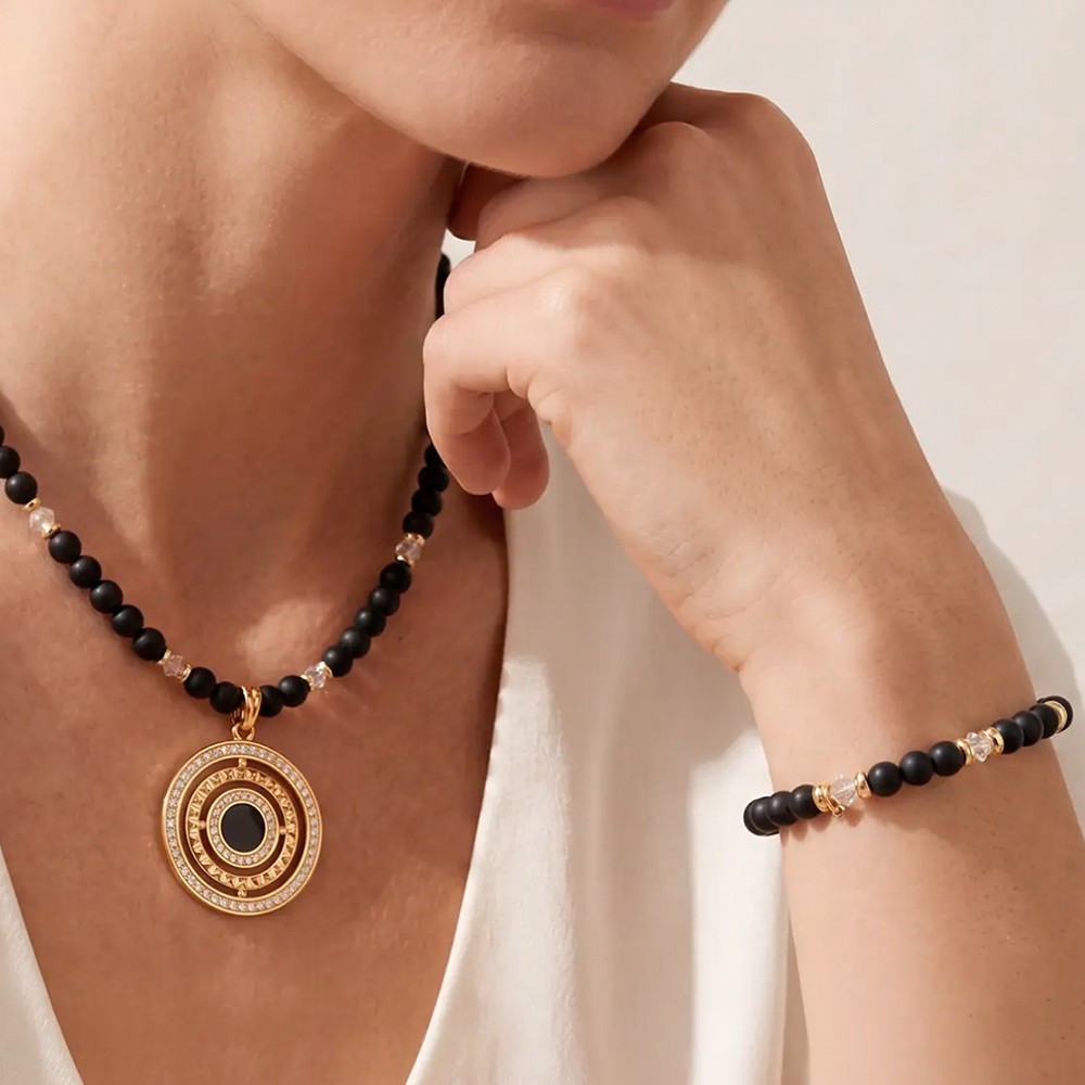 Колье Coeur de Lion Black-Gold 2062/10-1316