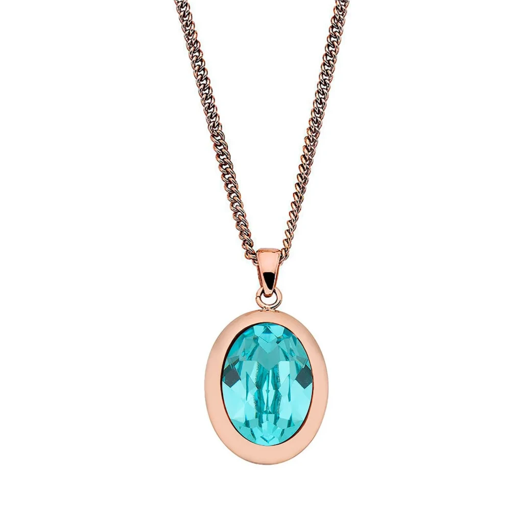 Колье Qudo Tivola Light Turquoise 404574.1 BL/RG