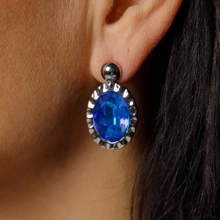 Серьги Qudo TIVOLA UNICA big (S/P) Royal blue delite 2,65cm 332183
