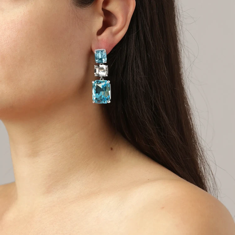 Серьги Dyrberg Kern ESMARA SS AQUA / CRYSTAL 460015