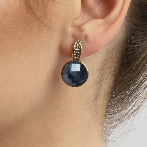 Серьги Possebon  pearl sodalite A3091.22 BL/G