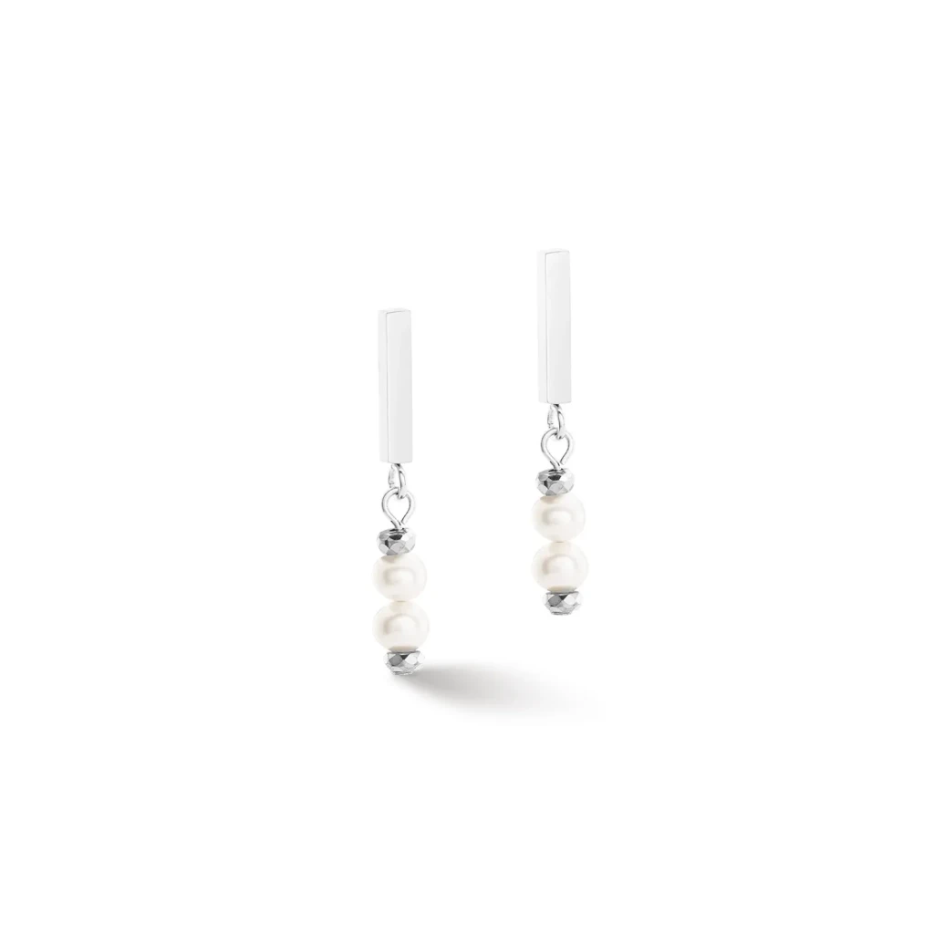 Пусеты Coeur de Lion White-Silver 1120/21-1417