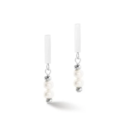 Пусеты Coeur de Lion White-Silver 1120/21-1417