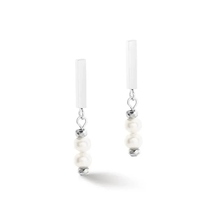Пусеты Coeur de Lion White-Silver 1120/21-1417