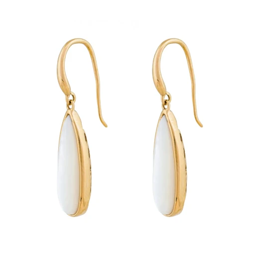 Серьги Fiore Luna Капля SHELL WHITE AE01376-14 BW/G