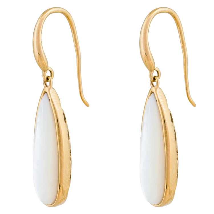 Серьги Fiore Luna Капля SHELL WHITE AE01376-14 BW/G