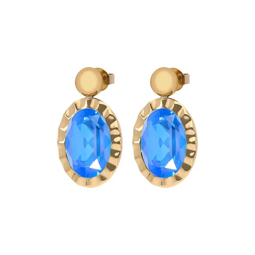 Серьги Qudo TIVOLA UNICA big (G/P) Royal blue delite 2,65cm 332184