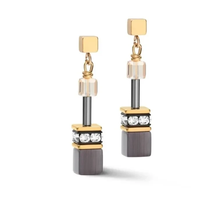 Серьги Coeur de Lion Grey-Gold 2839/21-1216