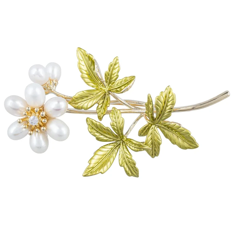 Брошь Shadore Букет Natural pearl XR12097A3 G