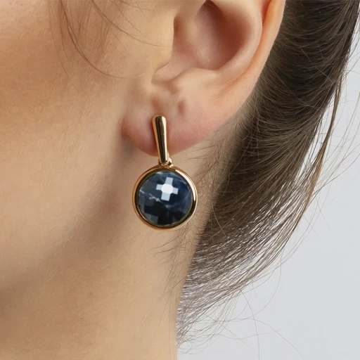 Серьги Possebon  pearl sodalite A1993.22 BL/G