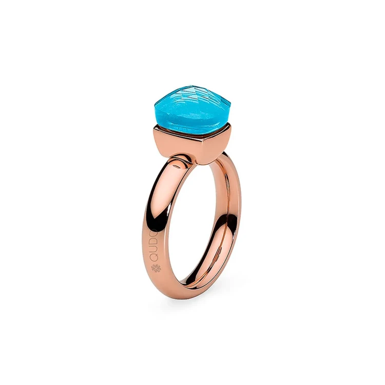 Кольцо Qudo Firenze dark aquamarine 16 мм 610907/15.9 BL/RG