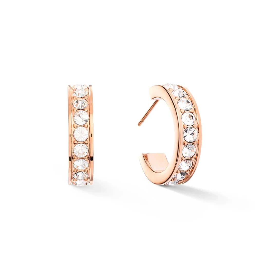 Пусеты Coeur de Lion Crystal-Rose gold 0131/21-1822