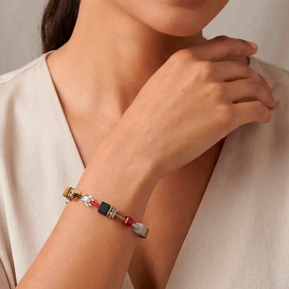 Браслет Coeur de Lion Grey-Brown-Dark RED 4905/30-1133