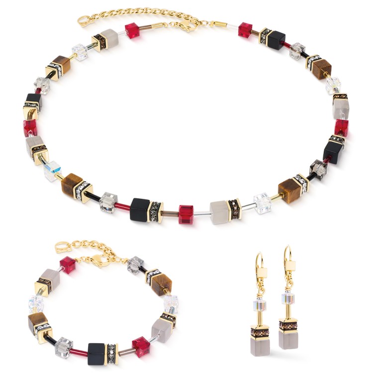 Браслет Coeur de Lion Grey-Brown-Dark RED 4905/30-1133