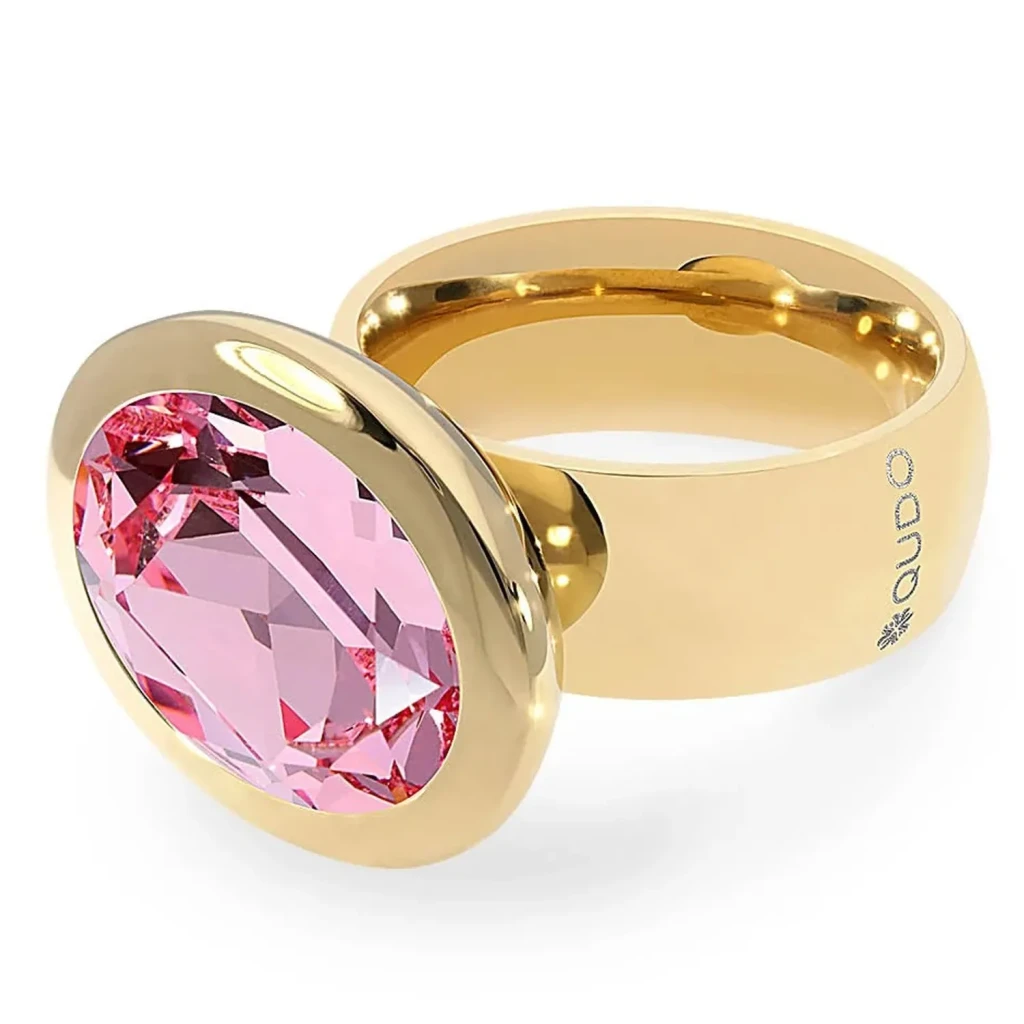 Кольцо Qudo TIVOLA big G light rose  18.5 мм 632110/18.5 R/G