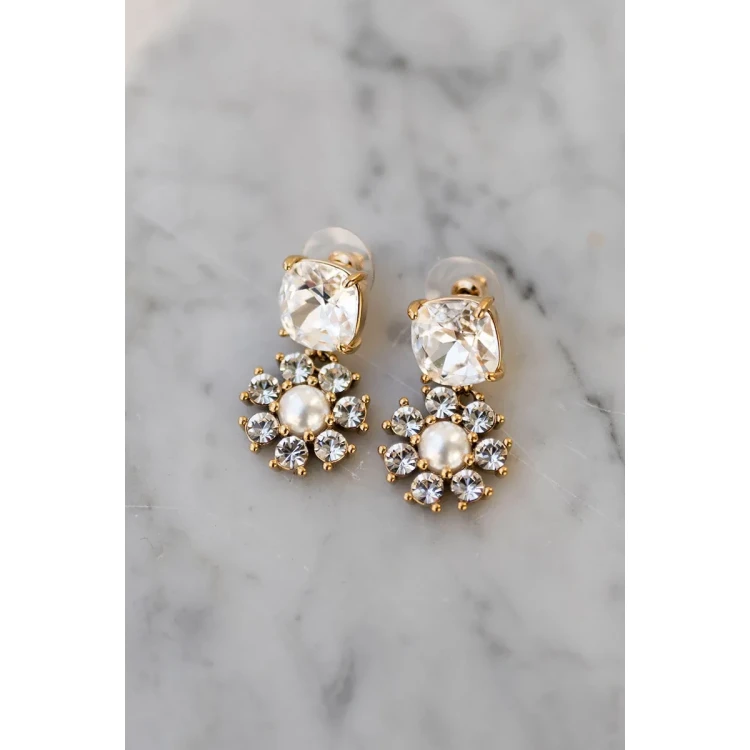 Серьги Dyrberg Kern POPPY SG CRYSTAL / WHITE PEARL 460502