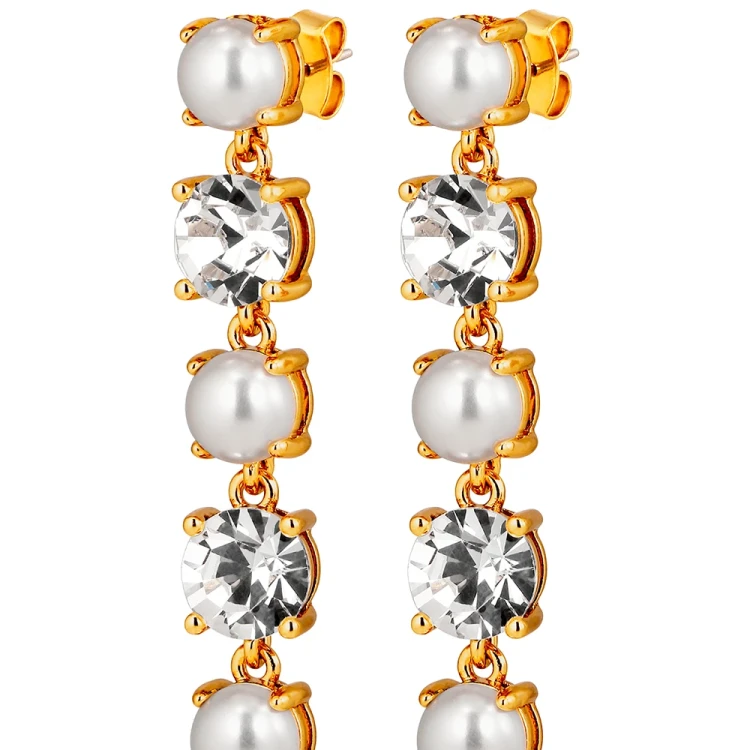 Серьги ECHO SG CRYSTAL_WHITE PEARL 490082 Dyrberg Kern