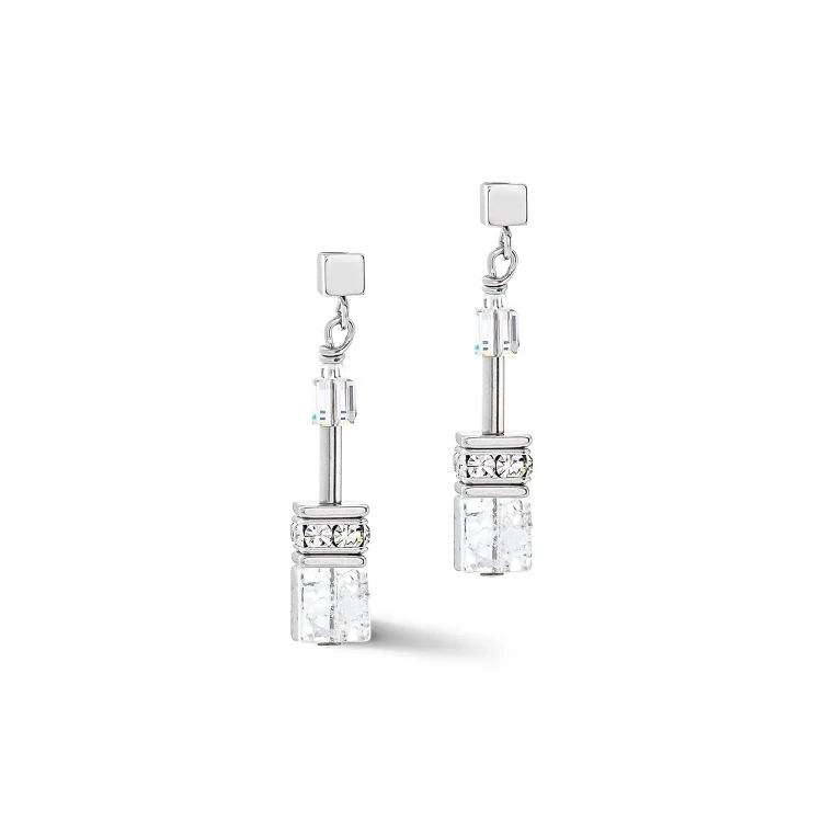 Серьги Coeur de Lion White-Silver 3018/21-1417