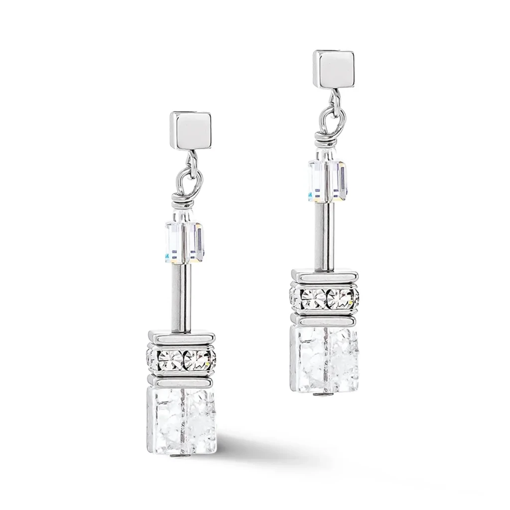 Серьги Coeur de Lion White-Silver 3018/21-1417