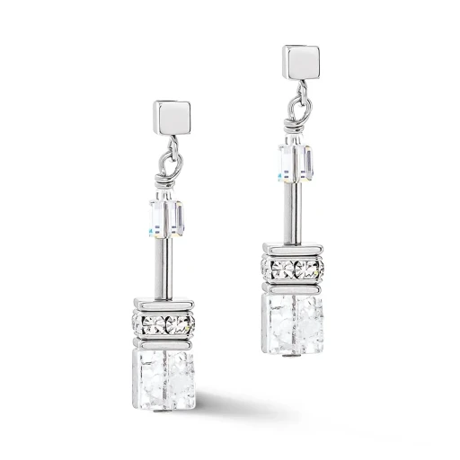 Серьги Coeur de Lion White-Silver 3018/21-1417