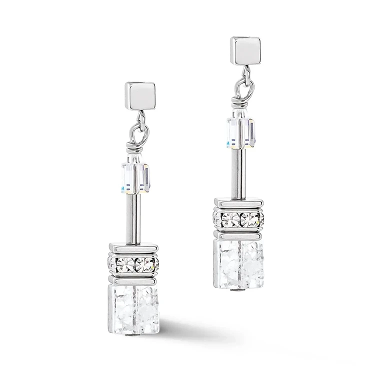 Серьги Coeur de Lion White-Silver 3018/21-1417