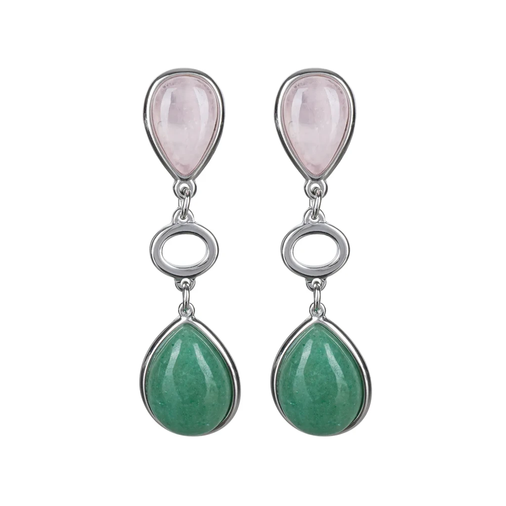 Серьги Possebon Q. Rose, Q. Verde A0585.7.17 S