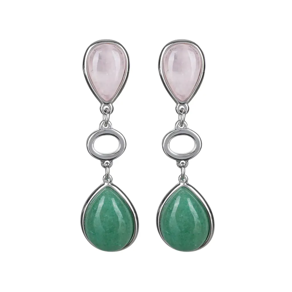 Серьги Possebon Q. Rose, Q. Verde A0585.7.17 S