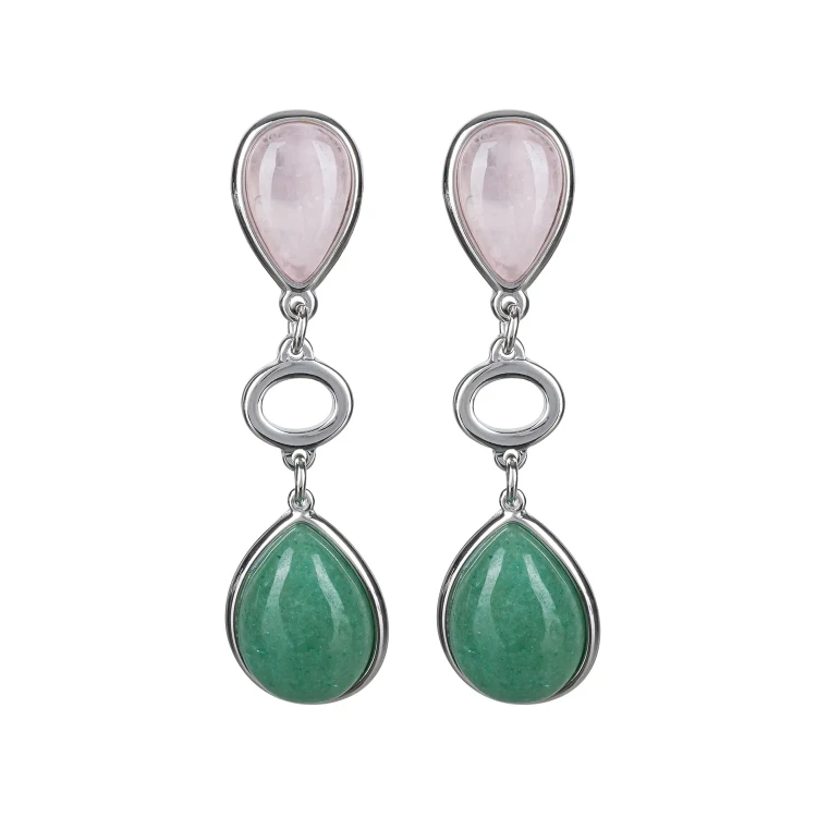 Серьги Possebon Q. Rose, Q. Verde A0585.7.17 S